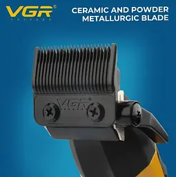 Професійна машинка для стрижки VGR V-285 акумуляторна з насадками Жовто-чорний (2104618579) - мініатюра 3