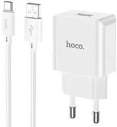 Мережевий зарядний пристрій Hoco C106A Leisure single port charger Type-C, 10.5W 2.1A білий /36