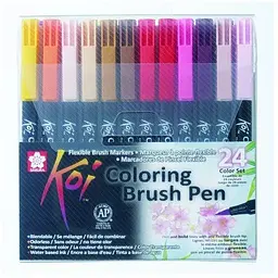 Набір маркерів Koi Coloring Brush Pen 24кол Sakura