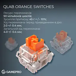 Клавіатура GamePro Asgard Valhalla 75% Exploded QLAB Orange Switches (MK160B Pro) - мініатюра 7