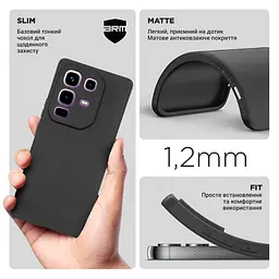 Чехол-накладка для смартфона Infinix Note 50 Pro 4G, противоударный, силиконовый, термополиуретановый (ТПУ), с защитой камеры и корпуса, черный, защита всего корпуса, ArmorStandart (ARM84733) - мініатюра 3