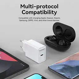 Зарядний пристрій 1xUSB-C 20W PD, QC4.0 білий Vention - мініатюра 5