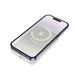 Батарея універсальна HOCO 10000mAh Grace PD/20W Magnetic White (J141 / 714985) - мініатюра 5