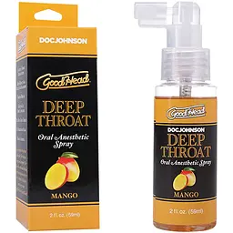 Спрей для мінету Doc Johnson GoodHead DeepThroat Spray - Mango 59 мл для глибокого мінету - мініатюра 2