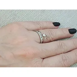 Срібне кільце Qvaliz Хлопчик з фіанітами. 901-01087 16,5 - мініатюра 2