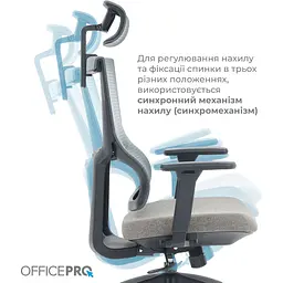 Офісне крісло OfficePro Elegant OC600-B-DG-DG Black/Dark Gray [148650] - мініатюра 9