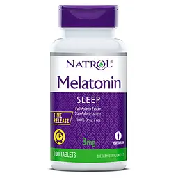 Натуральна добавка Natrol Melatonin 3mg Time Release, 100 таблеток