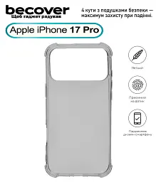 Чохол до мобільного телефона BeCover Anti-Shock Apple iPhone 17 Pro Grey (713798) - мініатюра 2