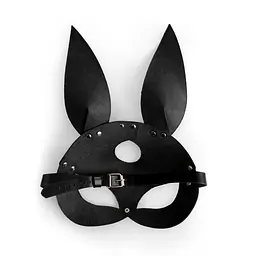 Шкіряна маска Зайчика Art of Sex - Bunny mask, колір Чорний - мініатюра 4