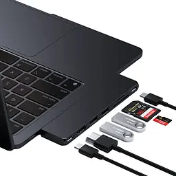 Адаптер Satechi Aluminum USB-C Pro Hub Slim Adapter Midnight (ST-HUCPHSD) - мініатюра 5