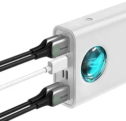 Зовнішній акумулятор (павербанк) Baseus Amblight Digital Display Quick Charge 65W 30000mAh White (PPLG-A02, PPLG000102) - мініатюра 3