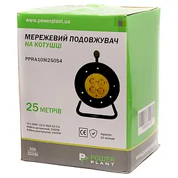 Мережевий фільтр PowerPlant JY-2002/25 на 4 розетки чорно-жовтий 25 м (PPRA10M250S4) - мініатюра 4