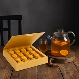 Коробка крафт для 16 цукерок, горішків, макаронс, зефіру та тарталеток з комірками 185×185×35 мм подарункова упаковка, Vals Крафт 87906 - мініатюра 2