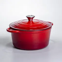 Каструля чавунна емальована 4 л, червоний Yongkang HP-FLG-1 RED - мініатюра 6