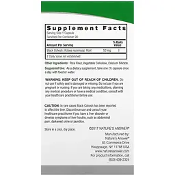 Клопогон Nature's Answer Black Cohosh Full Spectrum Herb 50 мг 90 вегетаріанських капсул - мініатюра 3