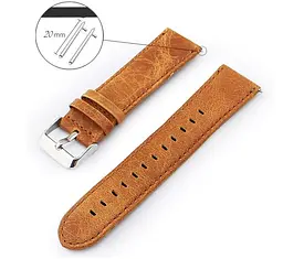 Шкіряний ремінець для годинника Samsung Galaxy Watch 42 мм (SM-R810) Light Brown - мініатюра 2