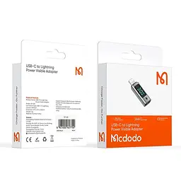 Адаптер McDodo Digital display USB-C to Lightning PD 36W Connector OT-6100 Black - мініатюра 2