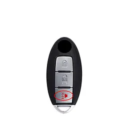 Чохол ключа Nissan чорний золота окантовка (3 кнопки) TPU - мініатюра 3