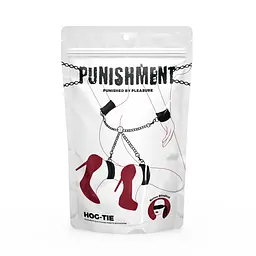 Хрестовина Punishment – Hog-Tie – Black, наручники + поножі на ланцюжку - мініатюра 3