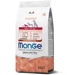 Сухий корм Monge Dog Mini Puppy & Junior з лососем та рисом для цуценят міні порід 2,5 кг