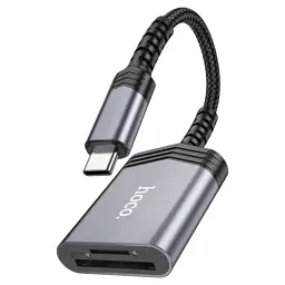 Кардрідер USB HOCO UA25, чорний, Type-C2.0 - microSD/SD