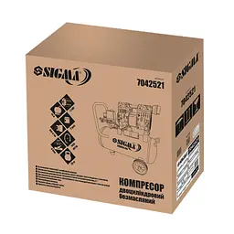 Компресор двоциліндровий безмасляний Sigma 1.1 кВт 160 л/хв 8 бар (7042521) - мініатюра 2