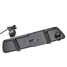Автомобільний відеореєстратор Hoco DV4 4.5 Rearview Xiaomirror Driving Recorder (Dual-channel) Iron Grey - мініатюра 2