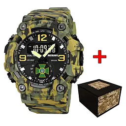 Наручний годинник чоловічий 003CMGRDPS ДПС Зелений камуфляж + Коробка. Patriot acs0031060