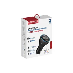 FM модулятор Promate PowerTune 38w USB-A OTG/USB-A QC3.0/USB-C PD Black (powertune-38w.black) - мініатюра 2