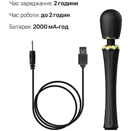 Вібромасажер із насадками Zalo Kyro Wand Obsidian Black - мініатюра 7