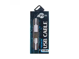 Кабель ATCOM (13424) USB 2.0 AM/AF, 0.8м, білий - мініатюра 2