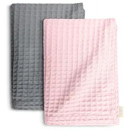 Рушники вафельні Cosas Greek Waffle Sierra 2 шт., 55x90 см/75x130 см, графітові/бежево-рожеві