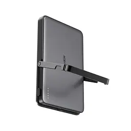 Зовнішній акумулятор Acefast M16-5000 PD18W ultra-thin magnetic wireless charging power bank with stand Black (6974316283997) - мініатюра 4
