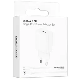 МЗП Borofone BA110A Lemi 7.5W (1USB-A) + кабель USB to Type-C White - мініатюра 2