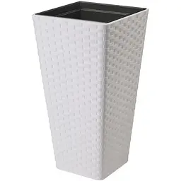 Горщик для квітів Form-Plastic Rattana слим квадро-30 32.8 л білий (3890-011)