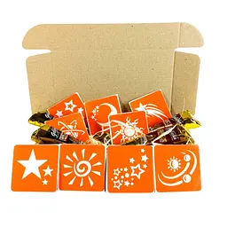 Набір хни з трафаретами для біо-тату №11 Fresh Tattoo henna-set-11, 9 трафаретів