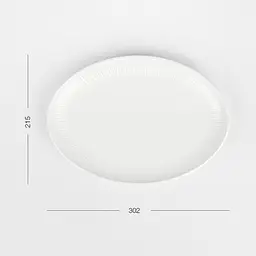 Тарілка МВМ My Home Промінь 30.2x21.5 см овальна біла (KP-110 M WHITE) - мініатюра 5