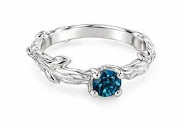 Золота каблучка «Гілочка» з топазом London Blue К-0848 15.5 - мініатюра 3