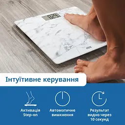 Ваги цифрові підлогові Amina ADE BE2306-5 білий мармур - мініатюра 6