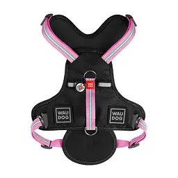 Шлея для собак безпечна Waudog Nylon з QR паспортом, металева пряжка-фастекс, L, Ш 25 мм, А 60-95 см, В 80-100 см (4823089322278) - мініатюра 2