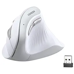 Бездротова миша UGREEN MU008 2.4 GHz і Bluetooth вертикальна (UGR-45759) біла