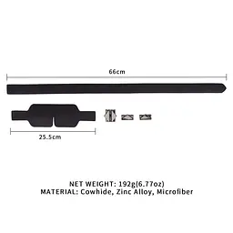 Маска на очі LOCKINK Blindfold Kit, чорна, натуральна шкіра, регульований обсяг - мініатюра 6