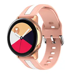 Браслет D2 Normal для Samsung Galaxy Watch 4 - рожево-білий ширина кріплення 20мм силікон Watchbands (W37-0WB88352921) - мініатюра 2