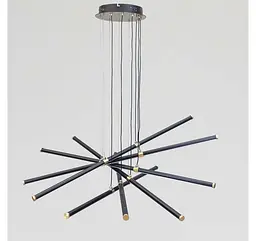 Велика підвісна LED-люстра Artlight L445/6BK+GD 150 Вт, 3 режими, чорно-золота, висота до 105 см, від 30-40 м² - мініатюра 2