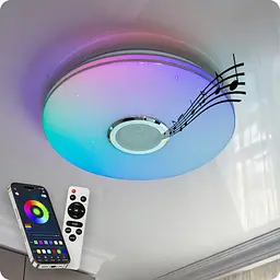Люстра світлодіодна 517 Dlight RGB з пультом і колонкою 70Вт Білий (02175)