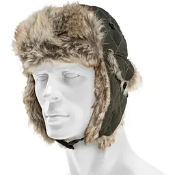 Зимова шапка вушанка Mil-Tec Olive 12104601-S (55-56)
