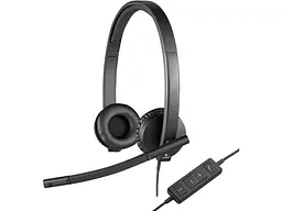 Гарнитура Logitech H570e Stereo USB-A Black (981-001430) - миниатюра 2