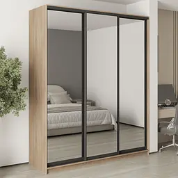 Шафа-купе тридверна MebelStar Комбо BG 3 Дзеркала 200x60x240 см Дуб сонома (MBS-9820)