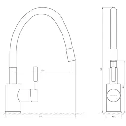 Змішувач для кухні Globus Lux LAZER GLLR-0203SB-10-BB - мініатюра 5