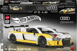 Колекційна машинка-конструктор Hot Wheels Mattel Brick Shop Elite Audi R8 LMS 2015 (JFT18) - мініатюра 6